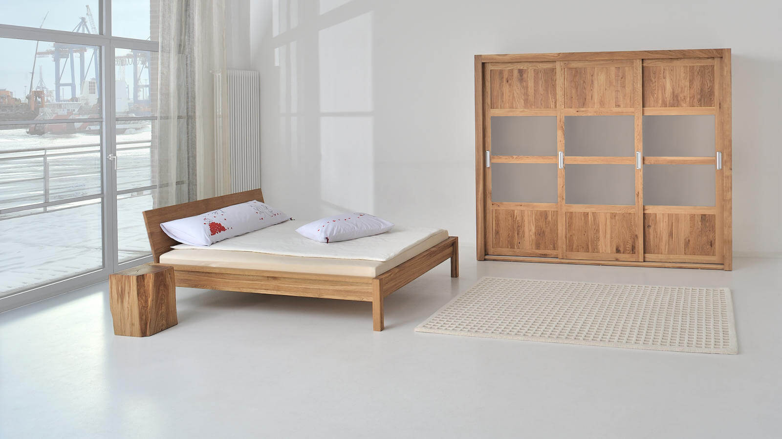 Massivholzbett Cara Eiche Buche Kirsche Nussbaum